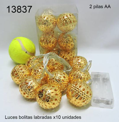 Imagen de LUCES BOLITAS LABRADAS X10 UNIDADES A PILAS 10.24